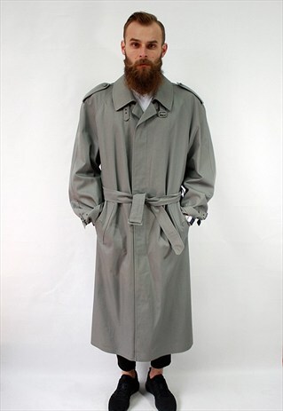 VINTAGE 80'S CLASSIC GREY DUSTER COAT