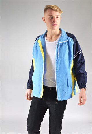 VINTAGE BLUE & YELLOW TRACK TOP JACKET