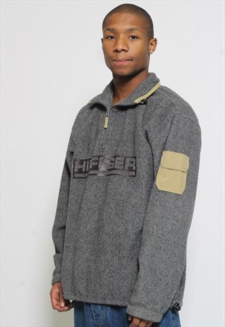 VINTAGE TOMMY HILFIGER LOGO FLEECE GREY