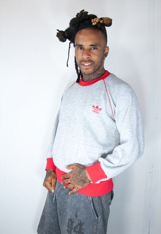 ADIDAS GREY VINTAGE ZIP SWEATER