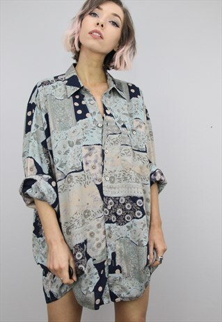 VINTAGE 80S/90S OVERSIZED PATTERNED SHIRT