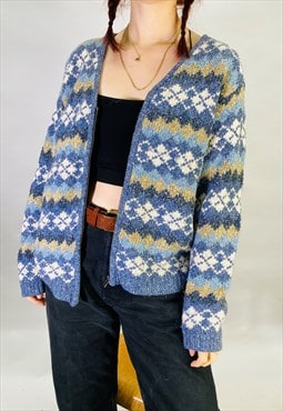 Vintage Size M Knitted Cardigan in Multi