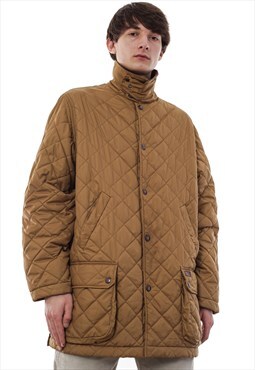 Vintage POLO RALPH LAUREN Quilted Jacket Quilt Coat Brown