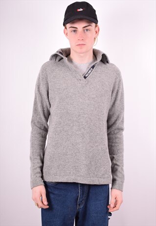 POLO RALPH LAUREN MENS VINTAGE JUMPER SWEATER MEDIUM GREY 90