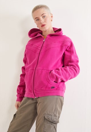 VINTAGE NIKE ZIP-UP HOODIE SWEATSHIRT PINK