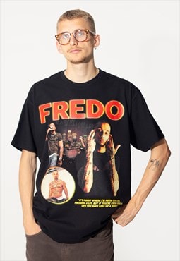 Fredo Unisex Printed T-Shirt in Black