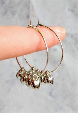 ACRYLIC CLUSTER HEART HOOP EARRINGS