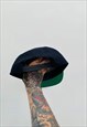 VINTAGE 90S NIKE SNAPBACK BLACK FLAT PEAK HAT CAP