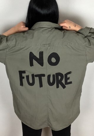 NO FUTURE HAND PAINTED REWORKED SHIRT SIZE MEDIUM