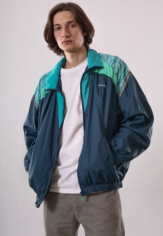 90S VINTAGE MENS ELLESSE AZTEC WINDBREAKER TRACK SUIT JACKET