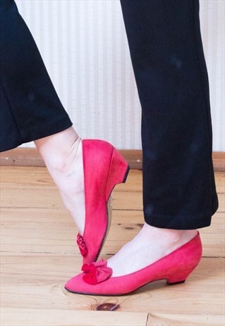 BRIGHT RED ITALIAN VINTAGE SHOES