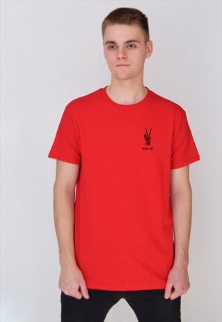 RED PEACE OUT T-SHIRT