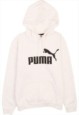 Vintage 90's Puma Hoodie Pullover Spellout Beige Cream Small