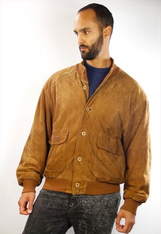 VINTAGE SUEDE JACKET / VINTAGE BOMBER / SUEDE BOMBER JACKET