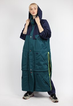 Vintage 90s Helly Hansen Reworked Maxi Coat Raincoat Green L