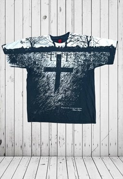 Vintage gothic william wallace jesus cross tshirt