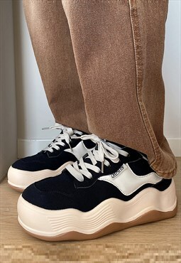 Chunky sole sneakers grunge skater shoes platform trainers 