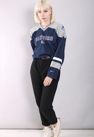 VINTAGE NIKE CANUCKS LONG SLEEVE ICE HOCKEY T-SHIRT
