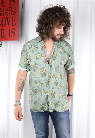 VINTAGE CRAZY PATTERN OVERSIZED SHORT SLEEVED SHIRT
