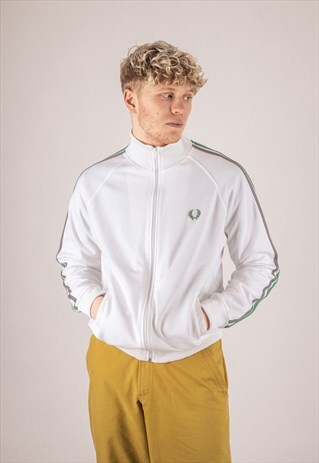 FRED PERRY CLASSIC TRACK JACKET IN WHITE