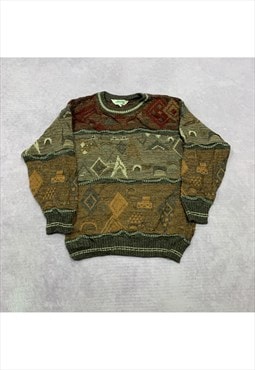 Vintage abstract knitted jumper Men's M