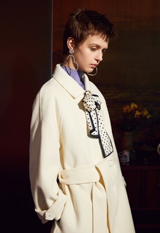 LONG WINTER COAT, WHITE