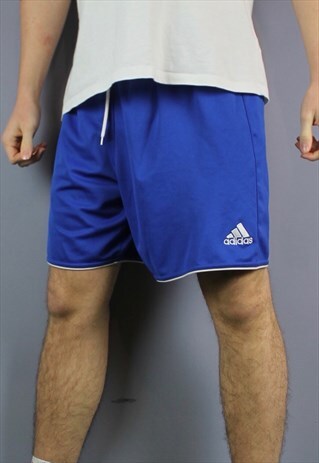 VINTAGE ADIDAS SHORTS IN BLUE WITH DRAWSTRINGS AND EMBROIDER
