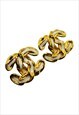 CHANEL EARRINGS CC LOGO GOLD CLIP ON VINTAGE