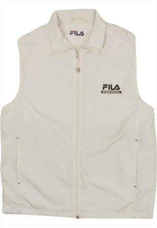 Vintage 90's Fila Gilet Vest Sleeveless Full Zip Up White