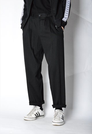 VINTAGE 80S BLACK MINIMALIST PANTS