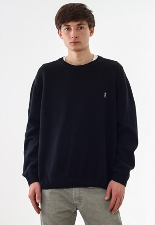VINTAGE YVES SAINT LAURENT SWEATER 90S BLACK KNITTED