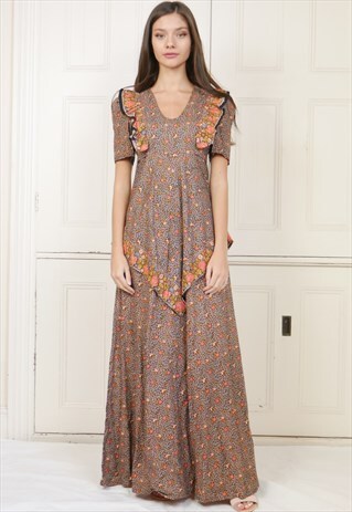 VINTAGE 70S BOHEMIAN MAXI DRESS