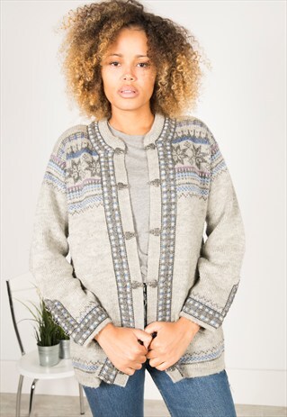 VINTAGE 80S CASUAL KNIT CARDIGAN / R0447