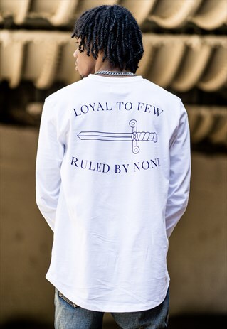EARLHAM LONG SLEEVE T-SHIRT - WHITE
