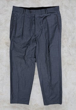 Hugo Boss Suit Trousers Grey Pure New Wool Men's W36 L30