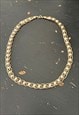 VINTAGE 70'S GOLD METAL WOVEN NECKLACE PEARL BEADS
