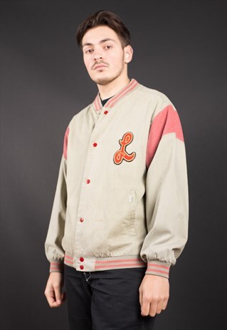 KHAKI BASEBALL VARSITY BOMBER JACKET BY LEVI'S