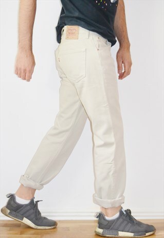 VINTAGE 90S LEVIS 501 BEIGE JEANS MADE IN USA