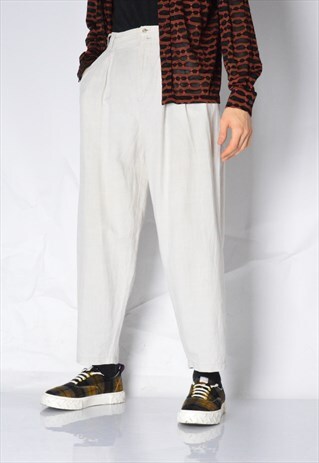 VINTAGE 80S BEIGE LINEN BLEND PANTS