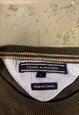 TOMMY HILFIGER KNITTED JUMPER BROWN SWEATER WITH LOGO