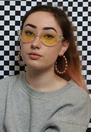 HALF RIM SUNGLASSES IN YELLOW