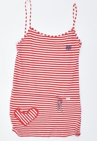 VINTAGE 90'S MOSCHINO DRESS STRIPES RED