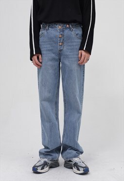 Kalodis Slim fit single-breasted straight-leg jeans