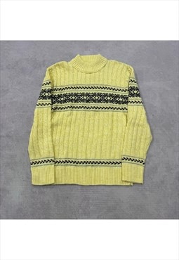 Vintage abstract knitted jumper Women's M