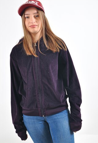 VINTAGE VELVET HOODIE IN PURPLE