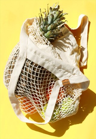 JUNKBOX ORGANIC COTTON STRING GROCERY BAG IN NATURAL