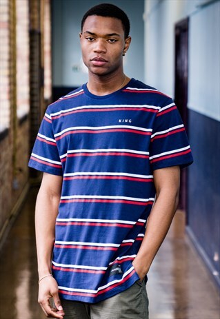 ALDGATE STRIPED T-SHIRT - BLUE