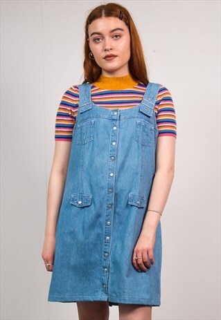 VINTAGE 90'S DENIM PINAFORE DRESS