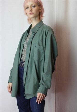 VINTAGE 90'S KENZO OVERSIZE SHIRT IN GREEN