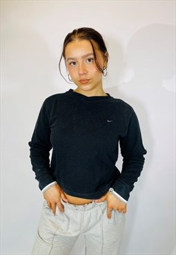 Vintage Size S Nike 90s Embroidered Sweatshirt in Black